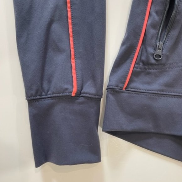 JOE FRESH Athletic Spandex Jacket ~ Dark Gray with Coral Piping ~ Size Small - Picture 4 of 15